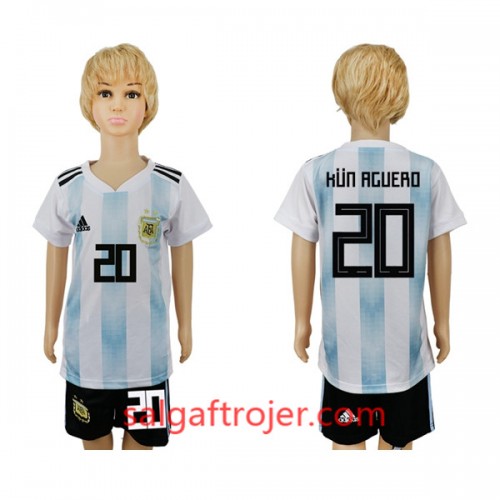 Argentina Fodboldtrøjer Kun Aguero 20 Børn Hjemmebanesæt VM 2018 Argentina Fodboldtrøjer Kun Aguero 20 Børn Hjemmebanesæt VM 2018